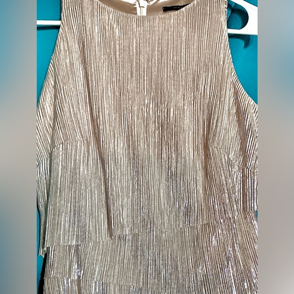 Alex Marie 4 Iridescent Blush Maxi Sleeveless U neck line Fit Flare Formal Dress - Picture 3 of 6